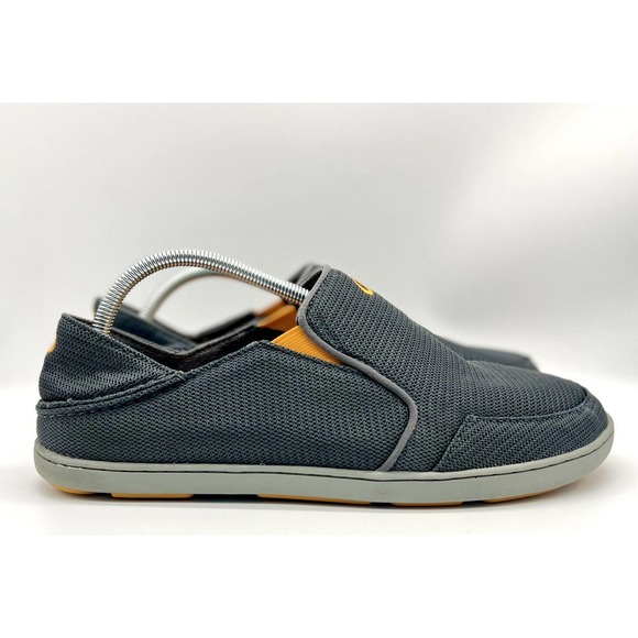 Olukai Shoes Men Size 10.5 Nohea Mesh Dark Shadow Gray Slip-On 10188-4242 - Picture 1 of 6